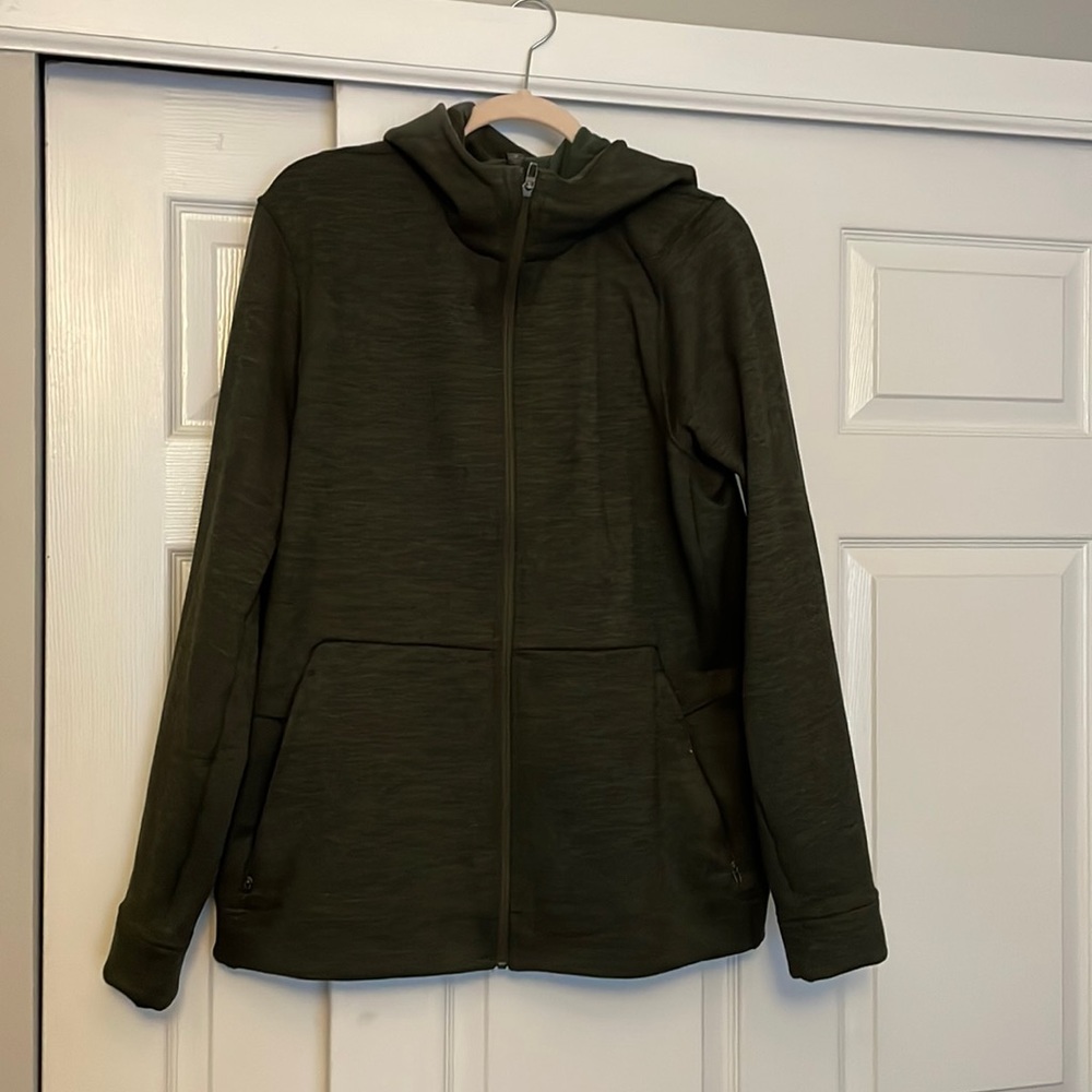 Mens Lululemon Welterweight Zip Hoodie dark olive